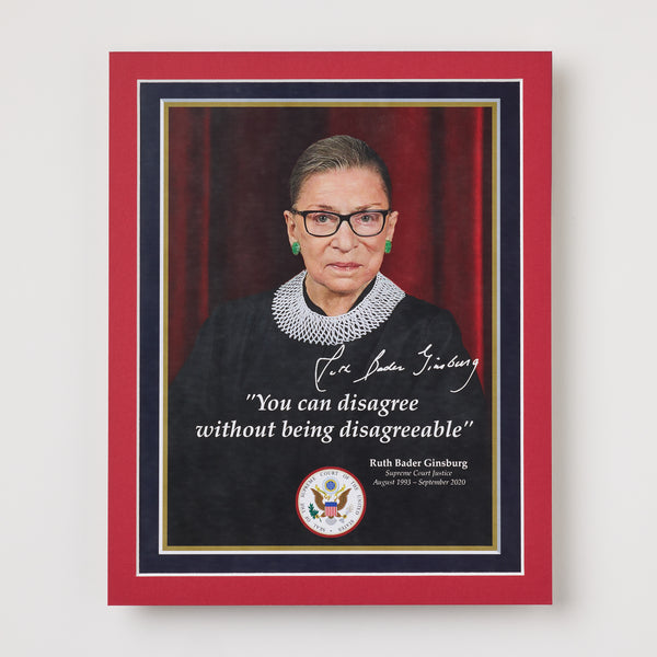 Justice Ruth Bader Ginsburg Matted Print