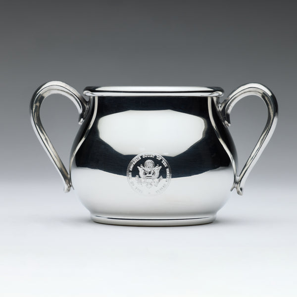 Double Handle Baby Cup Pewter Supreme Court Seal