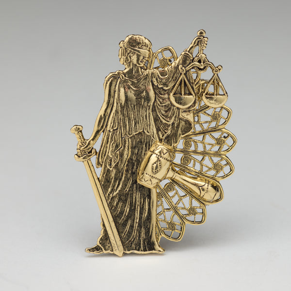 Lady Justice Pin Brooch