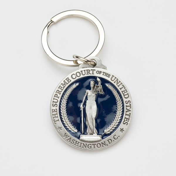 Pewter Supreme Court Lady Justice Keychain