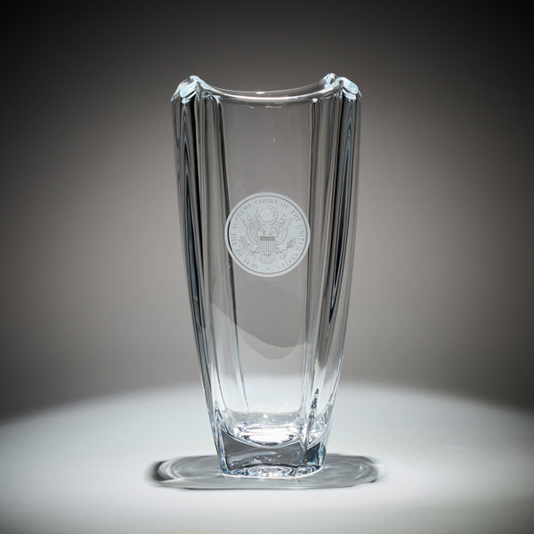 Supreme Court Seal Crystal Toulouse Flared Vase