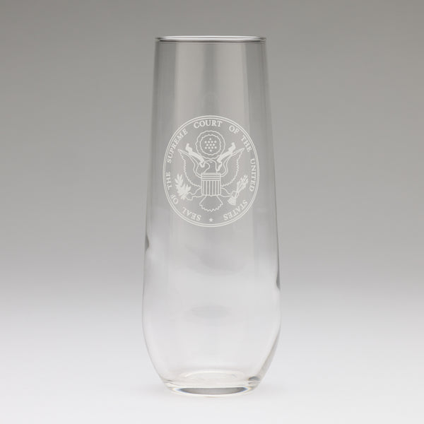 Supreme Court Seal Glass Flute