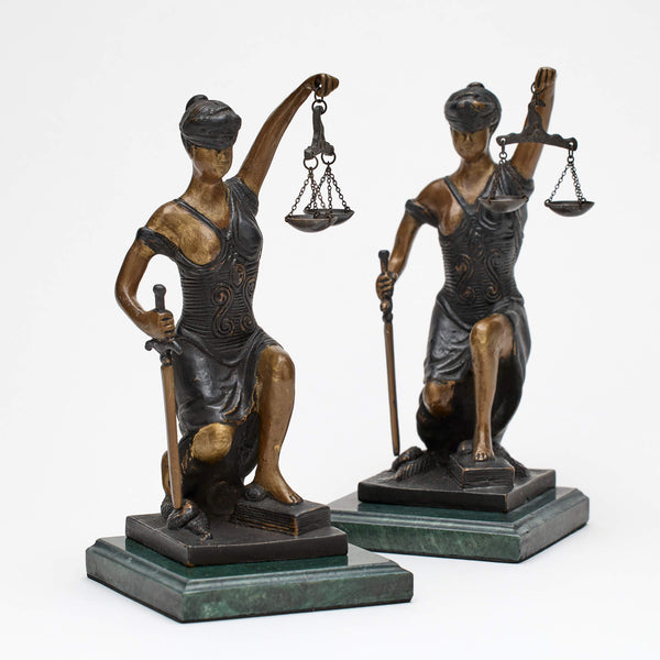 Kneeling Lady Justice Bookends