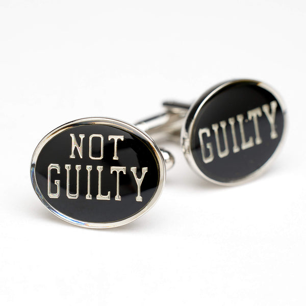Cufflinks - Guilty/Not Guilty, Silver