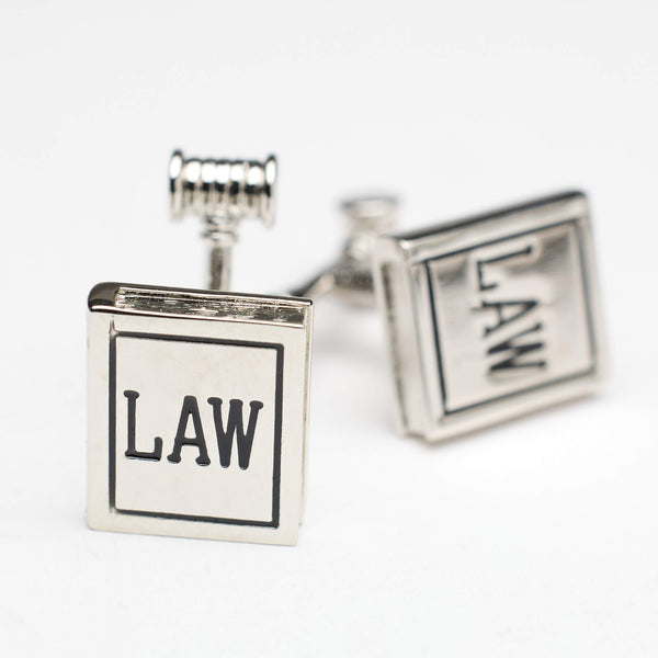 Cufflinks - Law Book and Gavel, Silver