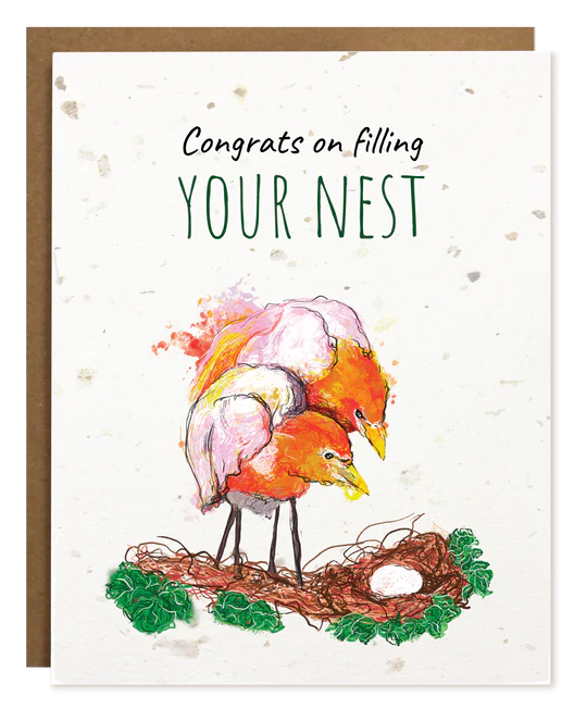 Filling your nest. A plantable Greeting Card