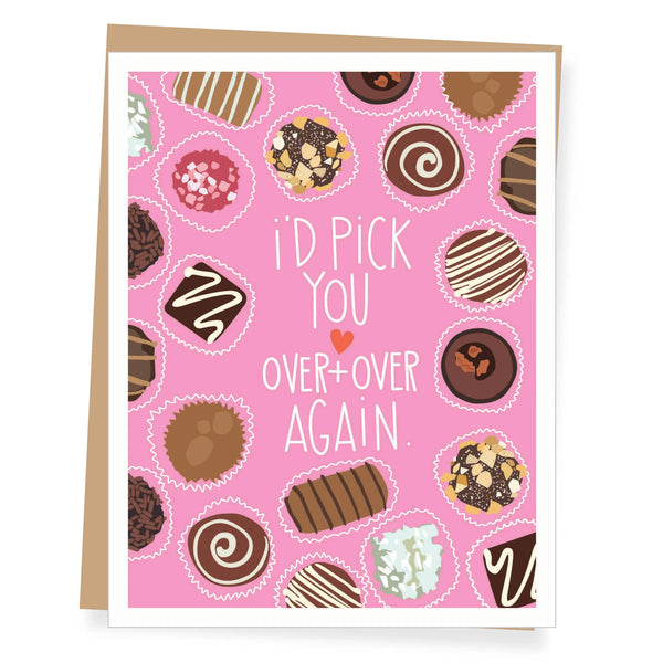 I'd Pick You Chocolates Valentine's Day Card