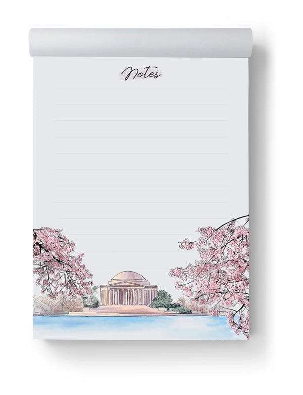 Cherry Blossom Jefferson Memorial Notepad