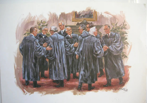 Justices Shaking Hand Art Print