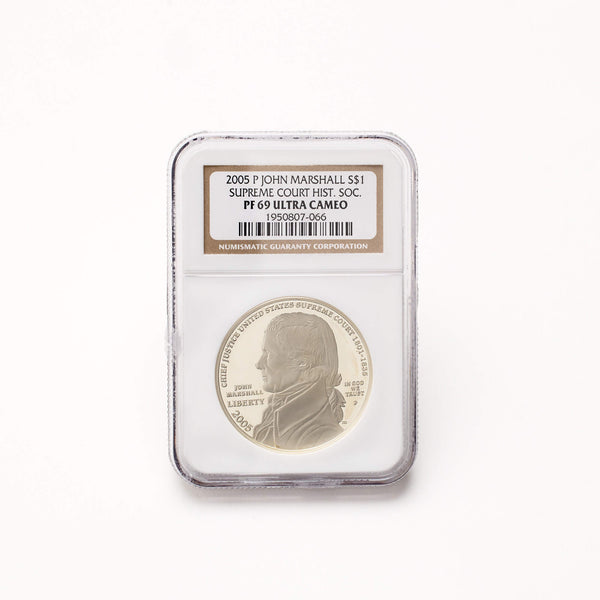 John Marshall Commemorative Silver Dollar Coin, Graded PF 69