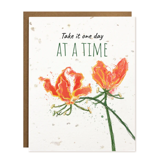 One Day at a time. A plantable Greeting Card