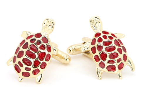 Cufflinks - Turtle Red Enamel