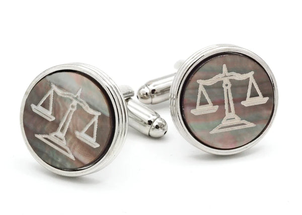 Cufflinks- Scales Smoked Mother of Pearl