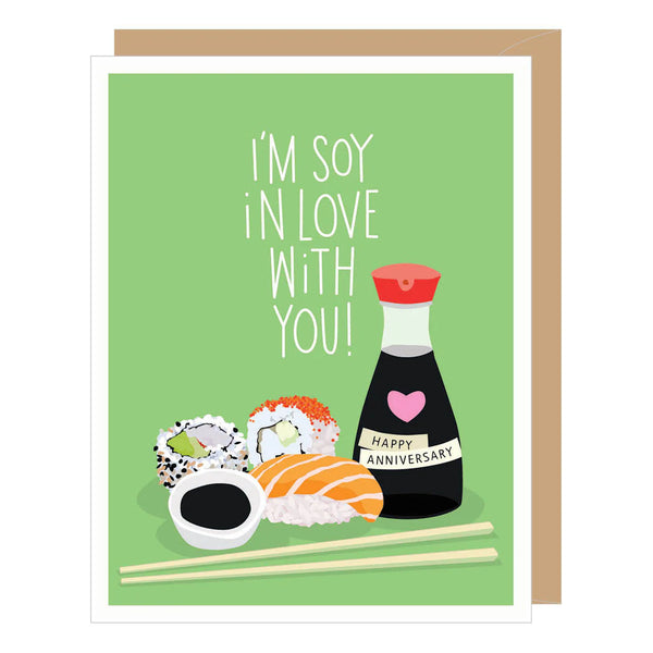 Soy in Love with You Anniversary Card
