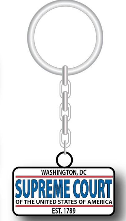 Supreme Court License Plate Keychain