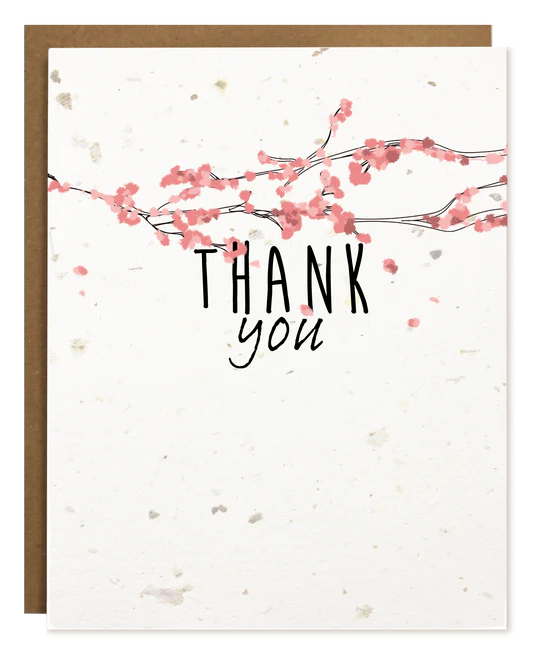 Thank you Cherry Blossom Card- A plantable Greeting Card