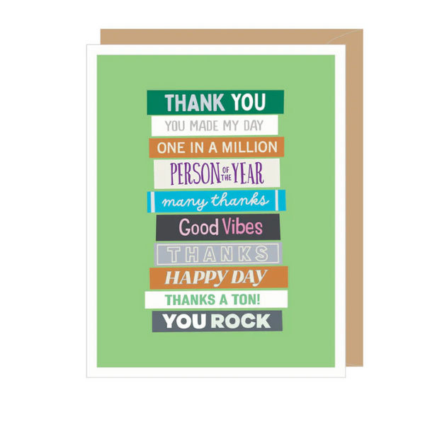 Stack of Books Thank You Card