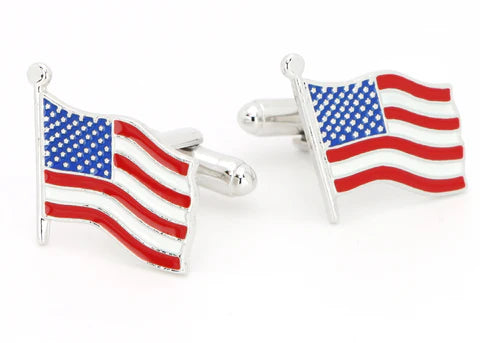 Cufflinks - Wavy Flag of the United States