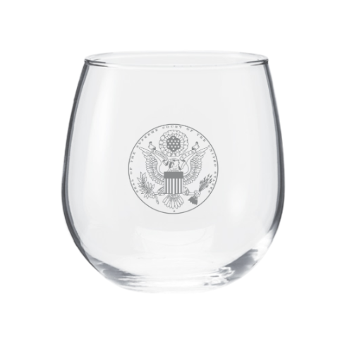 Supreme Court Seal Stemless Wine Glass