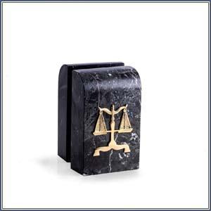 Black Marble Scales of Justice Bookends